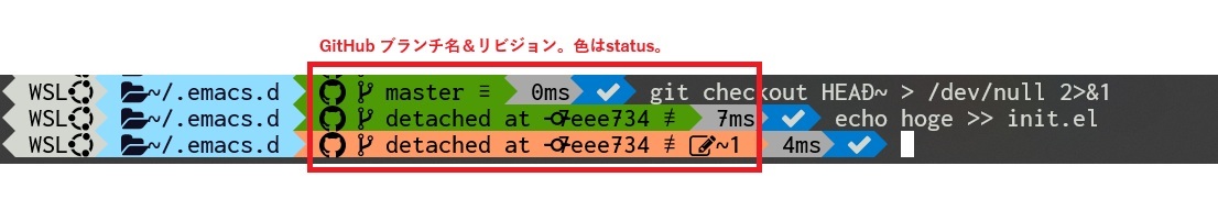 Gitリポジトリのブランチ名とステータスをアイコン表示