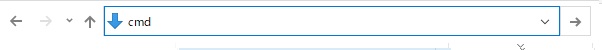 アドレスバーにcmdと入力した状態